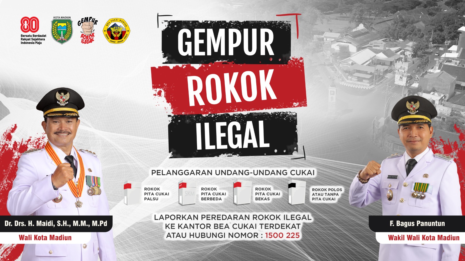 Gempur Rokok Ilegal Kota Madiun. (Istimewa)