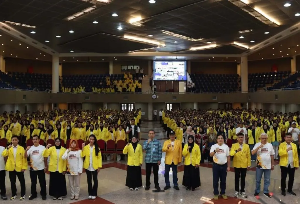 Universitas Terbuka (UT) menyelenggarakan kegiatan tahunan Rektor Menyapa bagi mahasiswa baru Tahun Akademik 2025/2026 Ganjil pada Rabu (27/8/2025) di Universitas Terbuka Convention Center (UTCC), Tangerang Selatan belum lama ini. (Istimewa)