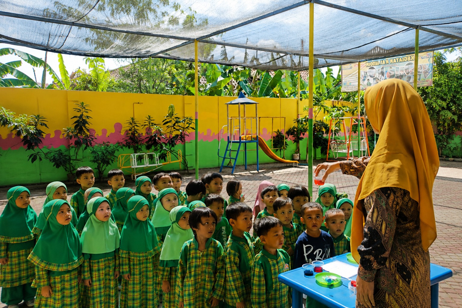 TK Quran Platinum Colomadu Karanganyar menggelar kegiatan Science Explorer Day pada Senin (8/6/2026), sebagai sarana pembelajaran yang menyenangkan sekaligus edukatif bagi para peserta didik. (Istimewa)